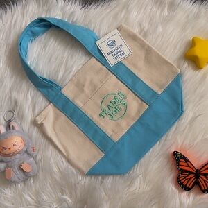 Trader Joe's Blue & Cream Canvas Tote Bag